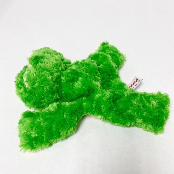 Aurora Floppy Green Frog Bean Bag Plush Stuffed Animal 12" - Picture 2 of 6